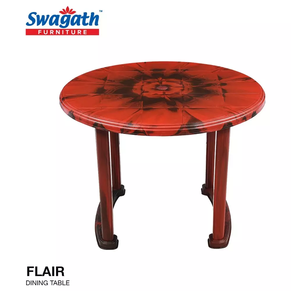 swagath-4-seater-plastic-dining-table-rosewood-color-flair