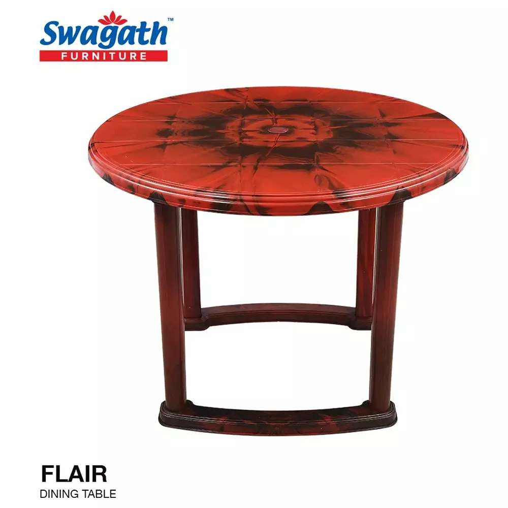 swagath-4-seater-plastic-dining-table-rosewood-color-flair