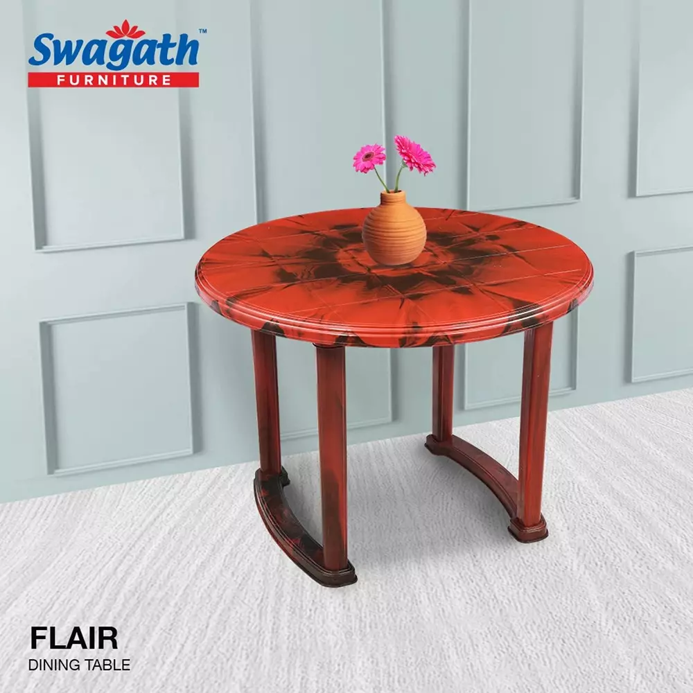 swagath-4-seater-plastic-dining-table-rosewood-color-flair