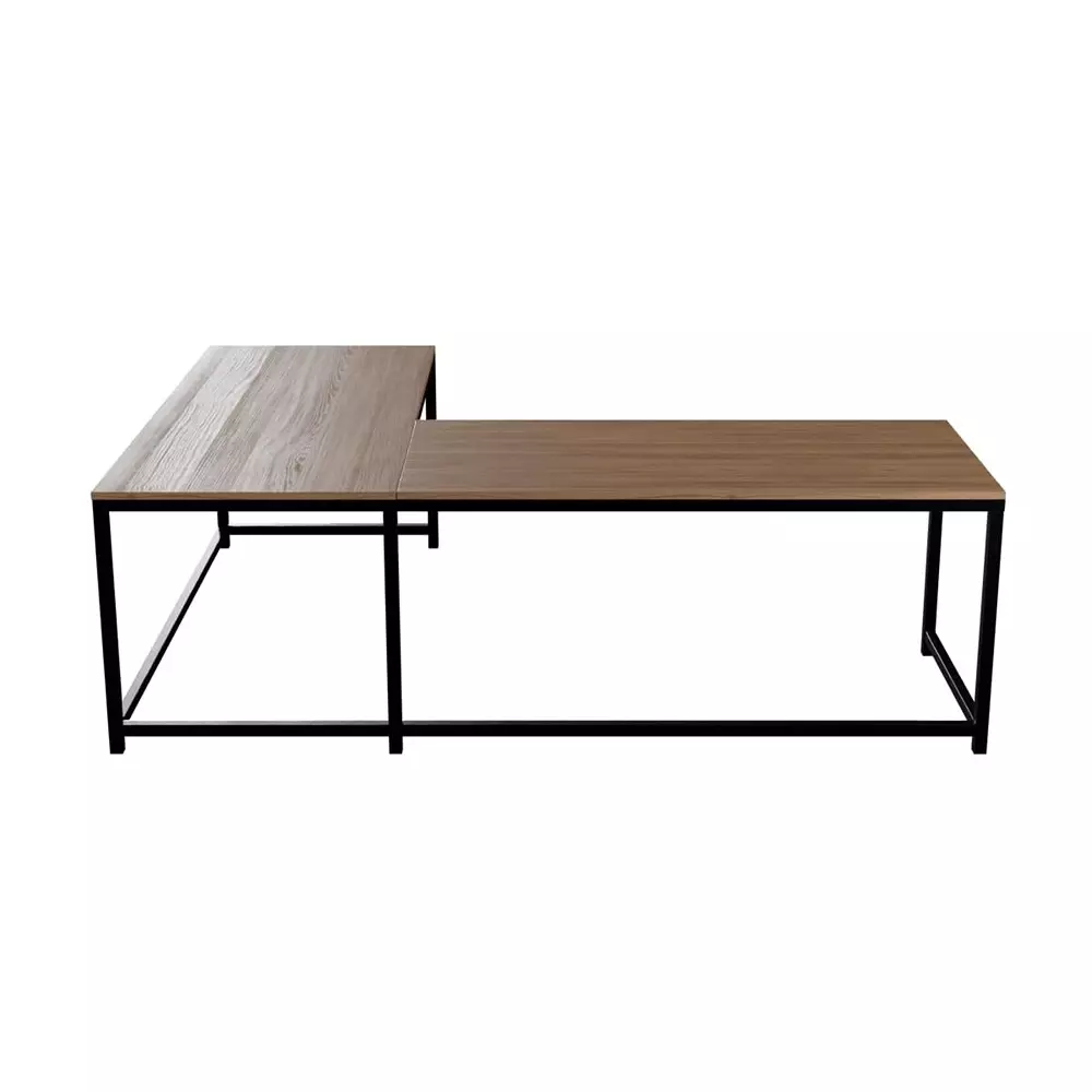 GENERIC Marshal Computer Table L Shape Beige Color Metal Frame and Engineered Wood Top for Home & Office, RLST046LA