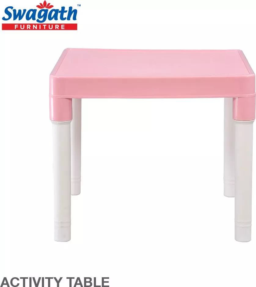 swagath-kids-study-activity-table-square-plastic-glossy-finish-pink-for-home-school-use-activity