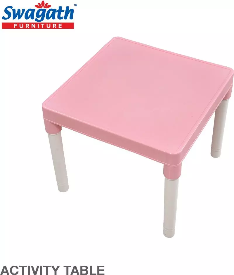 swagath-kids-study-activity-table-square-plastic-glossy-finish-pink-for-home-school-use-activity