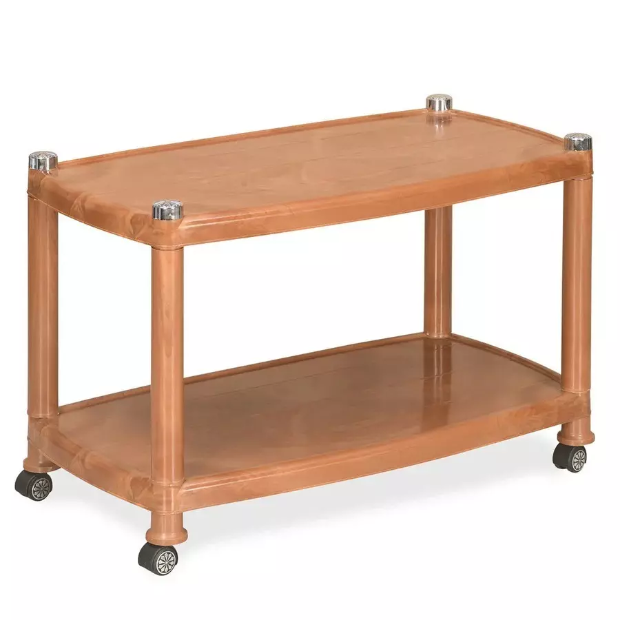 Nilkamal Centro Table 05 with 4 Gliding Wheels Pear Wood Color