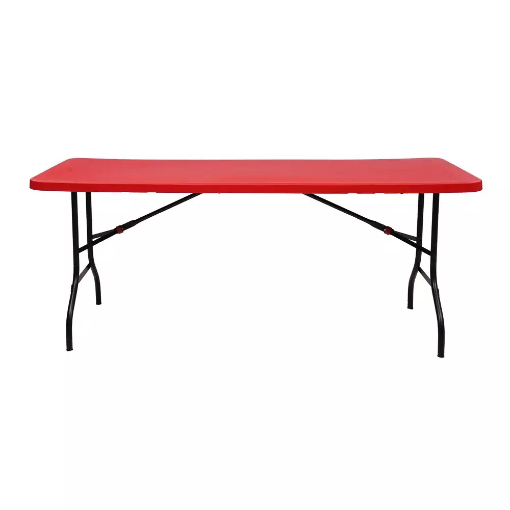 SUPREME Plastic Foldable Table Red Rectangle Shape 743 (H) x 762 (W) x 1829 (L), EDGE