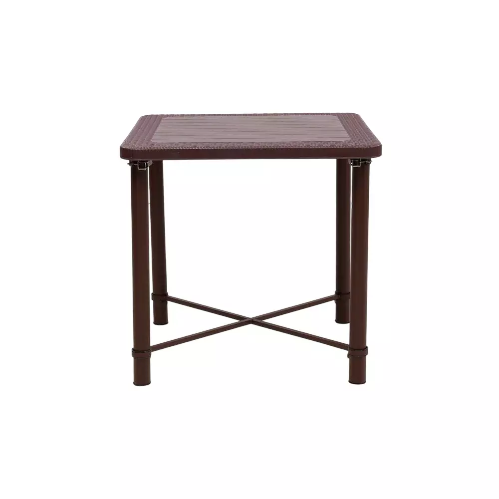 SUPREME Plastic Foldable Table Globus Brown Square Shape, SHINE