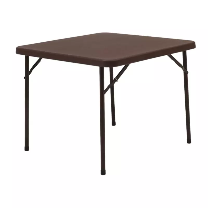 SUPREME Plastic Foldable Table Globus Brown Square Shape 743 (H) x 915 (W) x 915 (L), MIYAMI