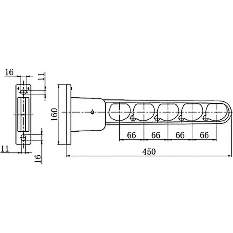 monotaro-clothesline-wall-mounting-bronze-wall-mounted-type-450-mm-overall-length-m450b