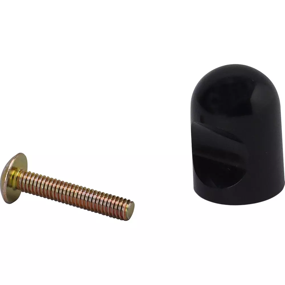 MonotaRO Plastic Knobs Set of 10 ABS resin Black 16 mm Diameter, 3921114 (Set of 10 Pcs)