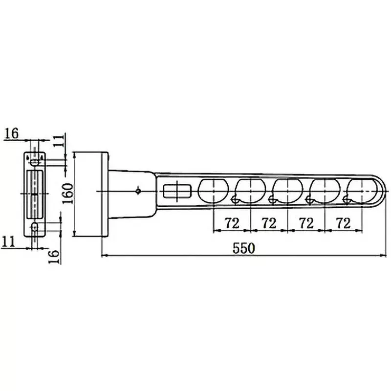 monotaro-clothesline-wall-mounting-bronze-wall-mounted-type-550-mm-overall-length-m550b