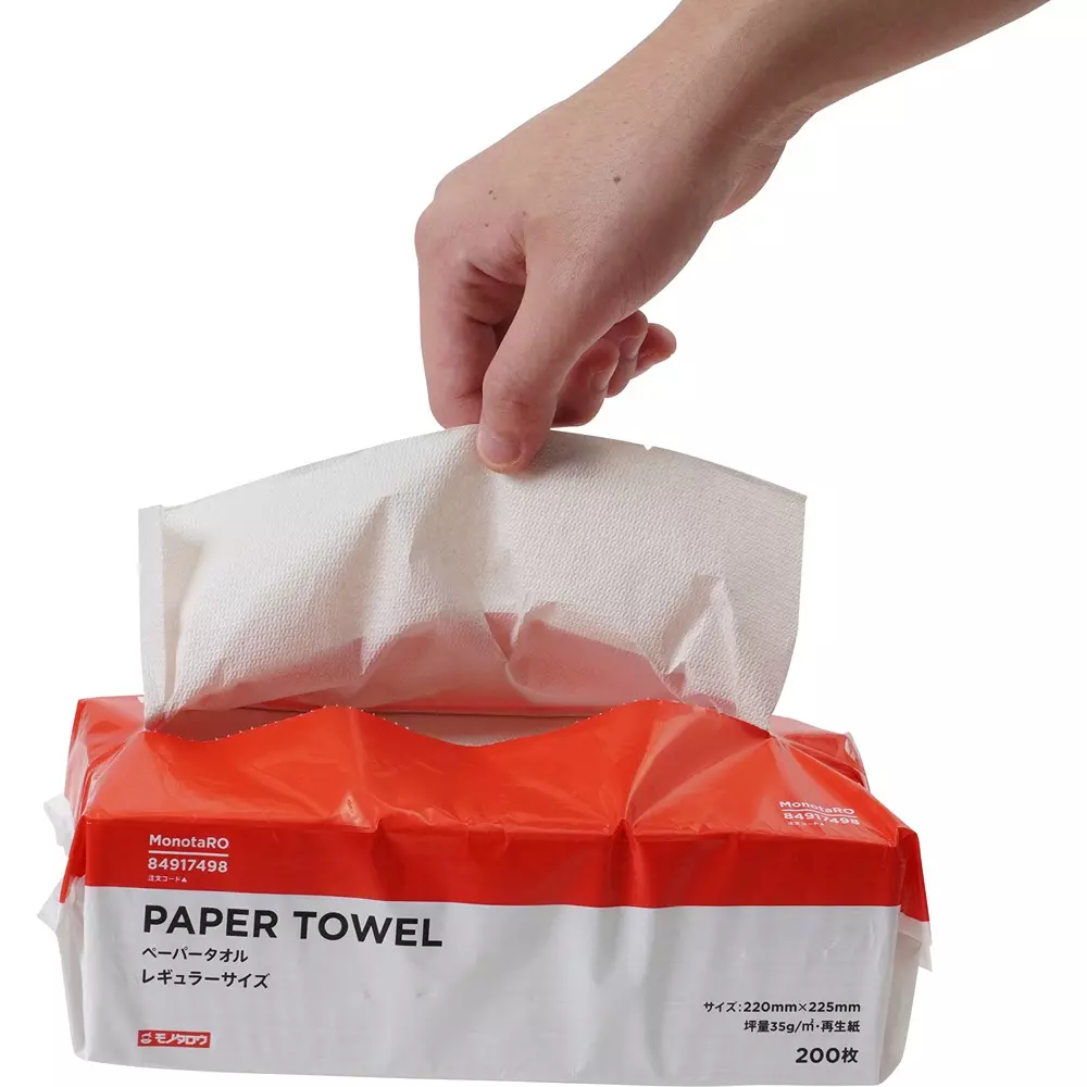 monotaro-paper-hand-towel-sheet-size-220x225-mm-basis-weight-350-gm-regular-pack-of-30-box