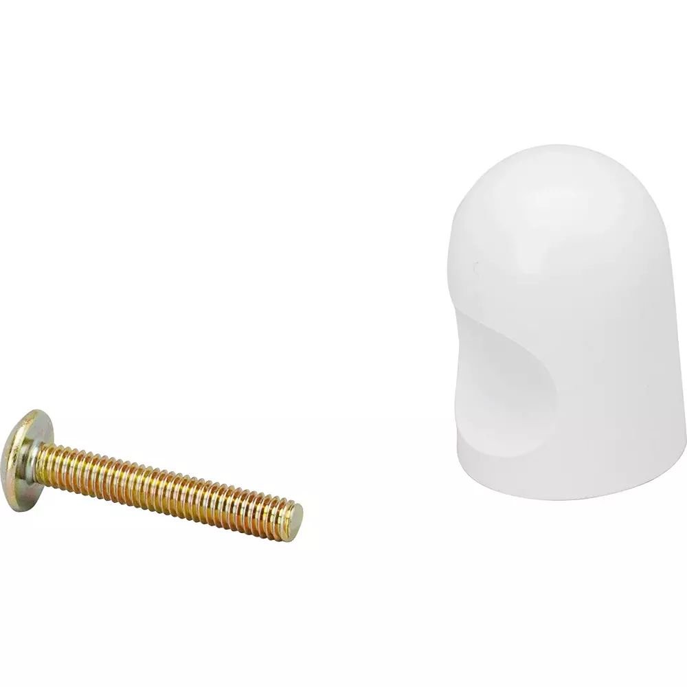 MonotaRO Plastic Knobs Set of 10 ABS resin White 20 mm Diameter, 3921148 (Set of 10 Pcs)