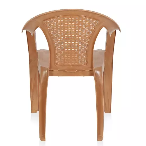 Nilkamal CHR 2061 Plastic Monobloc with Arm Chair, Marble Beige