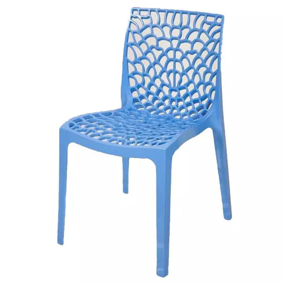 Supreme Web Plastic Armless Cafeteria Chair, Blue