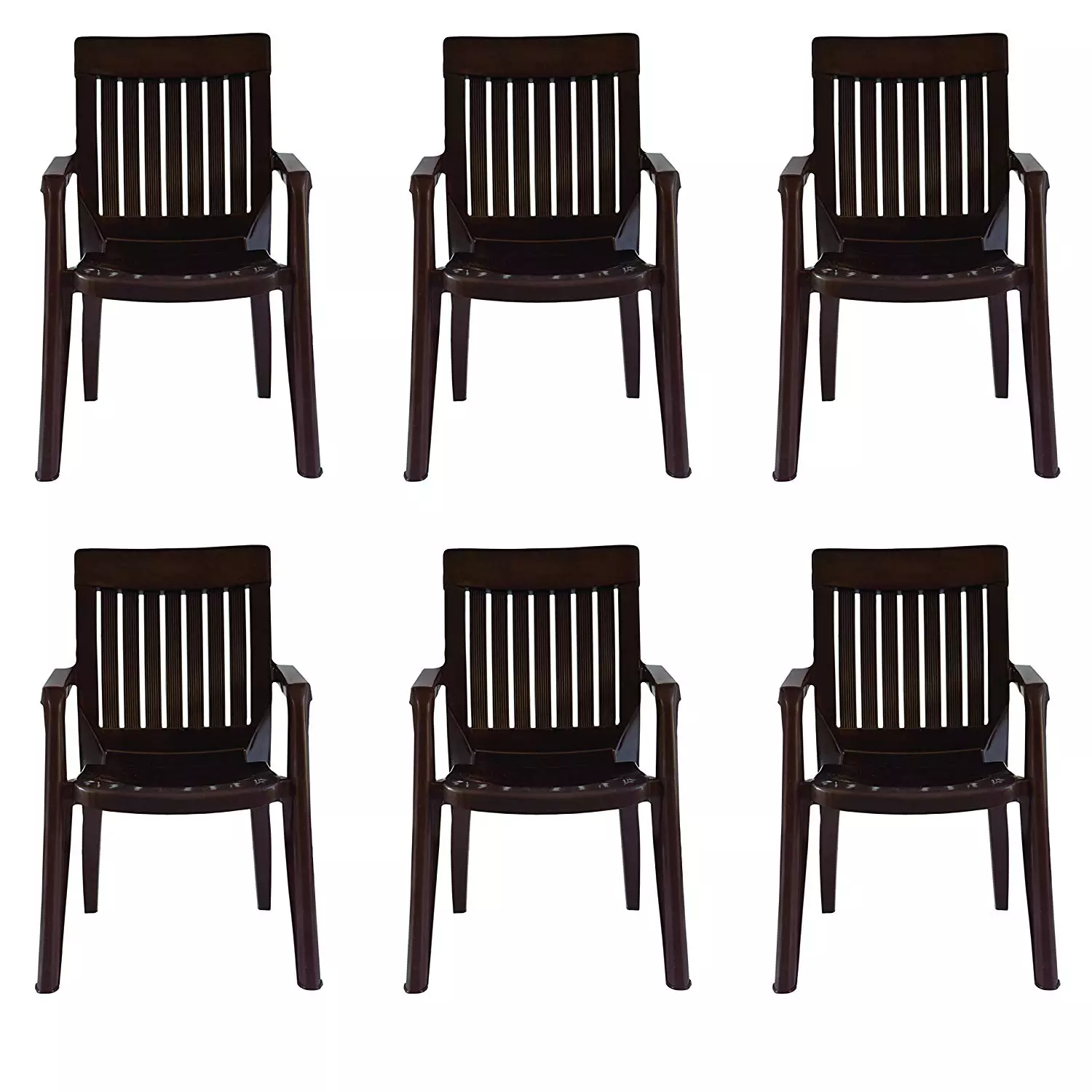 Buy Italica Furniture 9012 Plastic High Back Chair, Brown (Set of 6