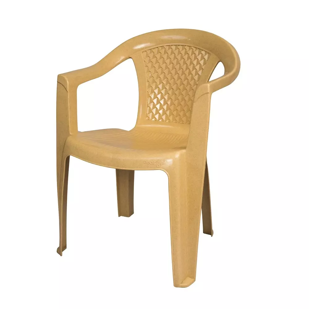 Mango Economy M 1009 Plastic Chair with Armrest 558.8x558.8x787.4 mm, Marble Beige