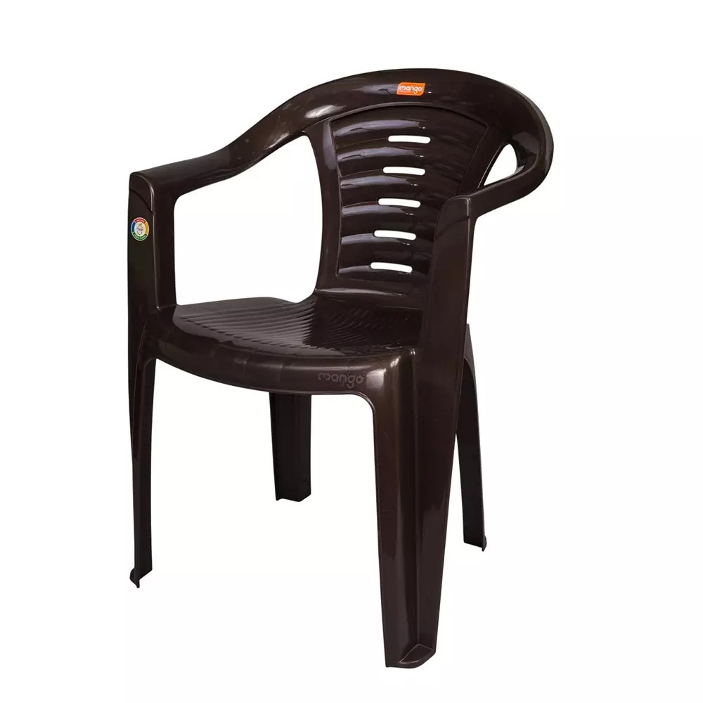 Mango Economy M 1010 Plastic Chair with Armrest 558.8x558.8x787.4 mm, Weather Brown