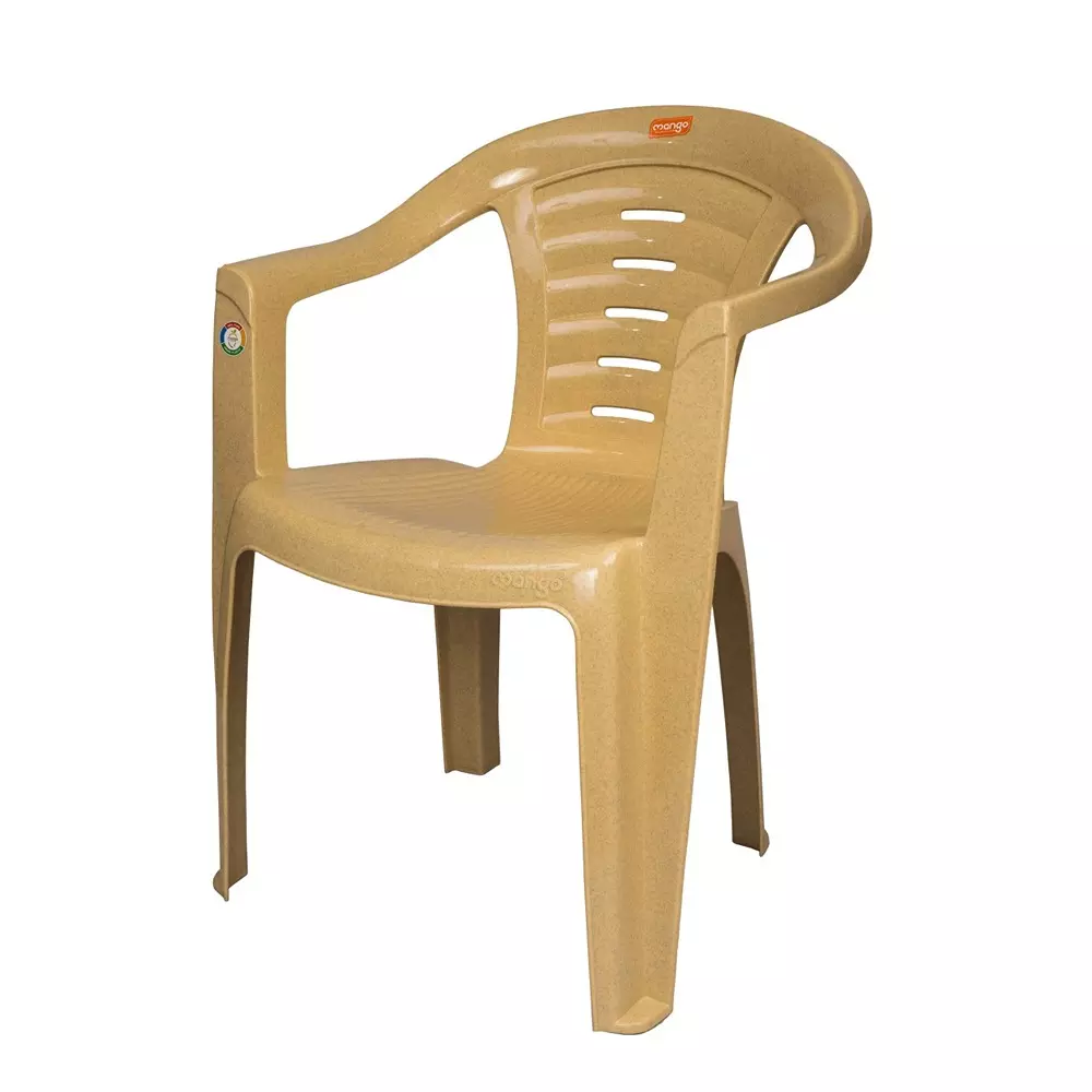 Mango Economy M 1010 Plastic Chair with Armrest 558.8x558.8x787.4 mm, Marble Beige