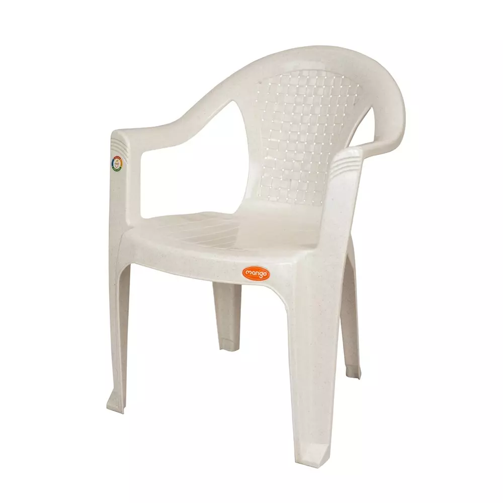 Mango Economy M 1063 Plastic Chair with Armrest 635x584.2x787.4 mm, Marble White