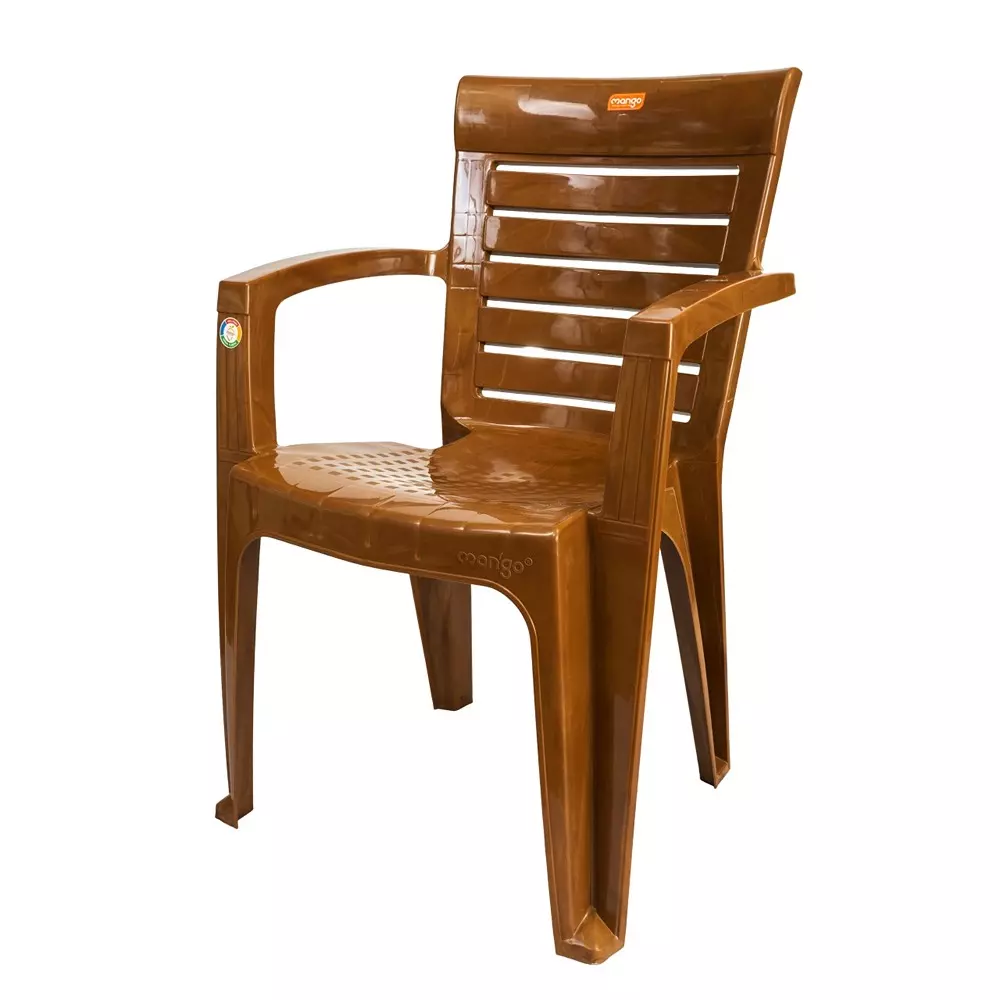 Mango Medium DIVA Plastic Chair with Armrest 584.2x558.8x863.6 mm, Sandal Wood