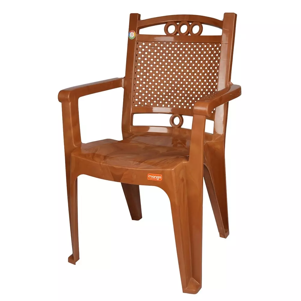 Mango Medium FAZO Plastic Chair with Armrest 558.8x558.8x863.6 mm, Sandal Wood