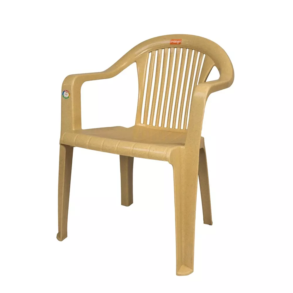 Mango Medium M 9021 Plastic Chair with Armrest 558.8x558.8x762 mm, Marble Beige