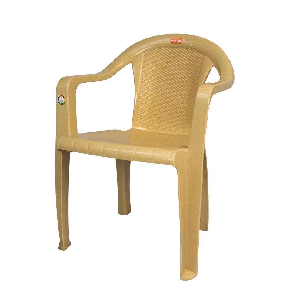 Mango Medium M 9024 Plastic Chair with Armrest 558.8x558.8x762 mm, Marble Beige