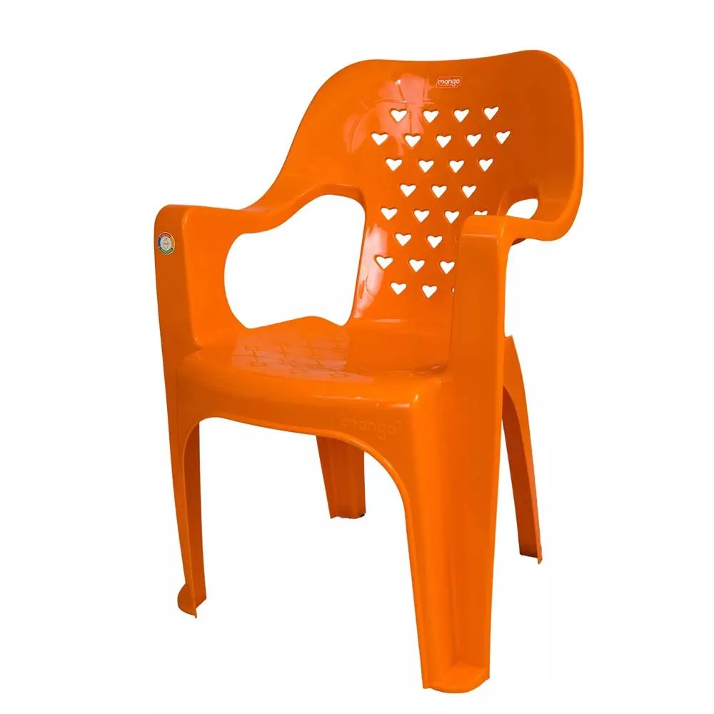 Mango Medium SYDNEY Plastic Chair with Armrest 584.2x584.2x863.6 mm, Mango Orange