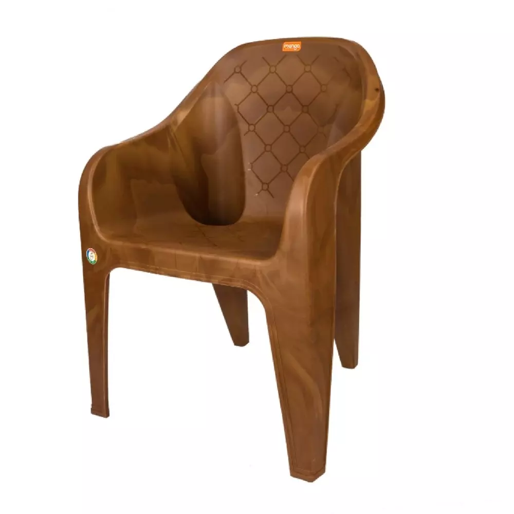 Mango Medium ZINC Plastic Chair with Armrest 430x340x290 mm Sandal Wood