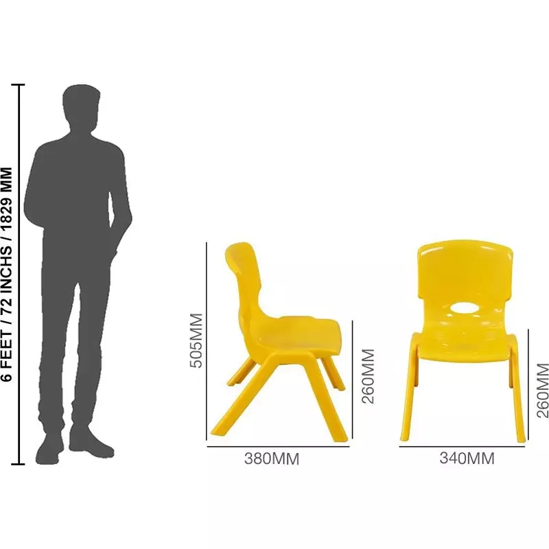 swagath-comfortable-kids-plastic-chair-withot-armrest-yellow-color-kidzy-pack-of-2-pcs