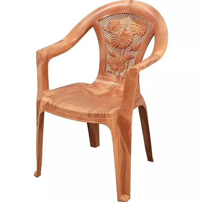 Swagath Plastic Chair With Armrest for Cafe, Home and Office, SW-308 (Pack of 1 to 4 pcs)