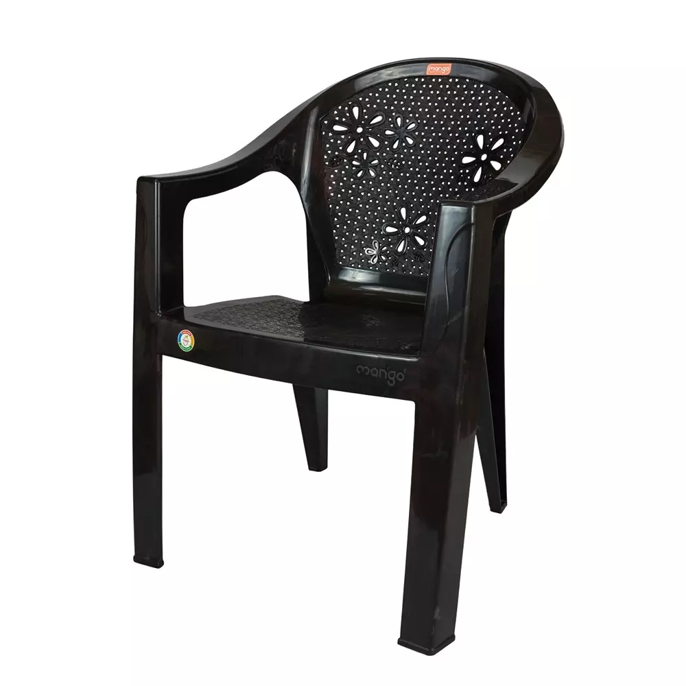 Mango Savanna Premium Chair With Armrest Cherry Black 179 Kg Load Bearing Capacity Polypropylene Plastic Medium Back