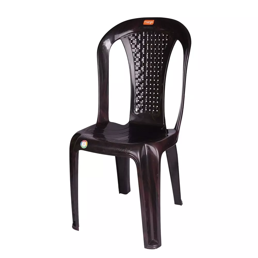 Mango Shagun Chair With Armless Cherry 140 Kg Load Bearing Capacity Polypropylene Plastic Medium Back for Home & School Use