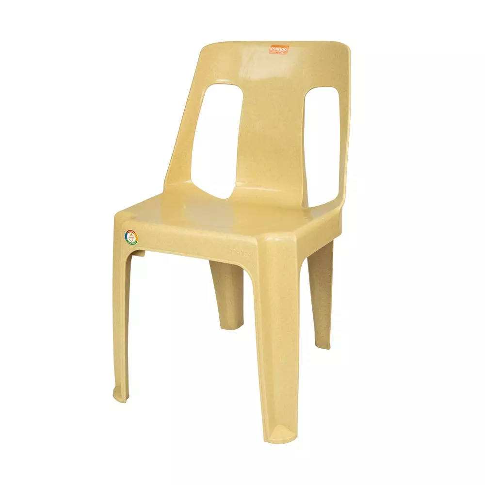 Mango Power Chair With Armless Marble Beige 200 Kg Load Bearing Capacity Polypropylene Plastic Medium Back for Home & School Use