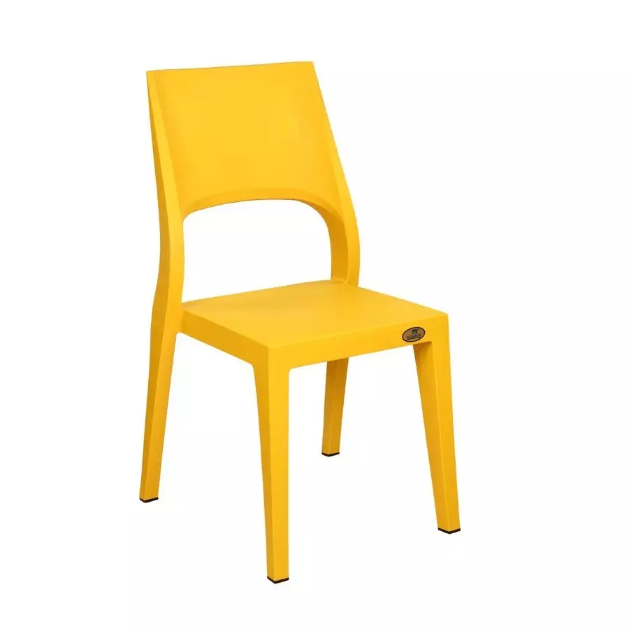 Nilkamal Ace Plastic Armless Chair Without Cushion Yellow Color