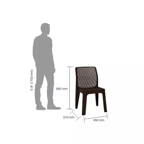 italica-oxy-series-plastic-armless-chair-brown-color-5205