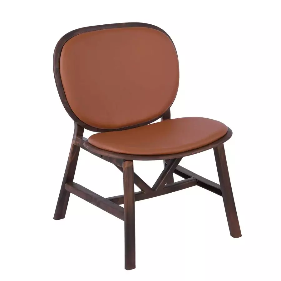 Nilkamal Arena Armless Chair with Cushion Powder Coated Walnut & Tan Plastic 60x60x80 cm Medium Back for Home & Office Use