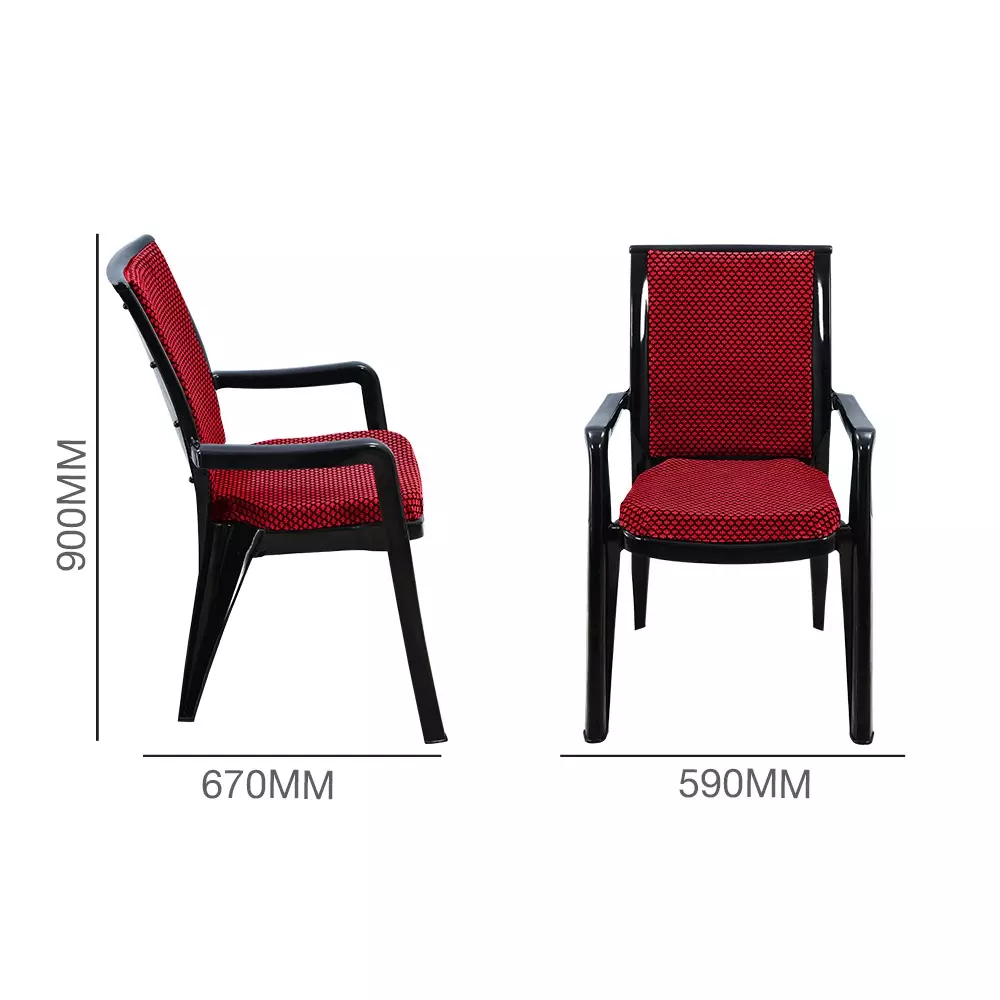 swagath-premier-plastic-cushioned-seat-with-arm-chair-red-and-black-set-of-2