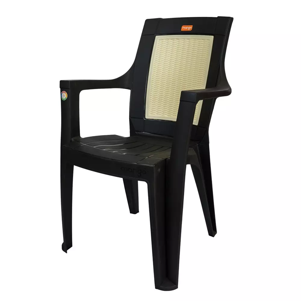 Mango Premium MIRACLE Plastic Chair with Armrest 609.6x558.8x889 mm, Cherry Black