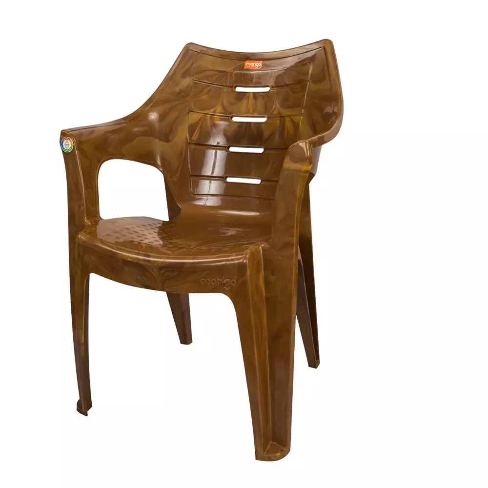 Mango Premium NOVA Plastic Chair with Armrest 584.2x584.2x863.6 mm, Sandal Wood