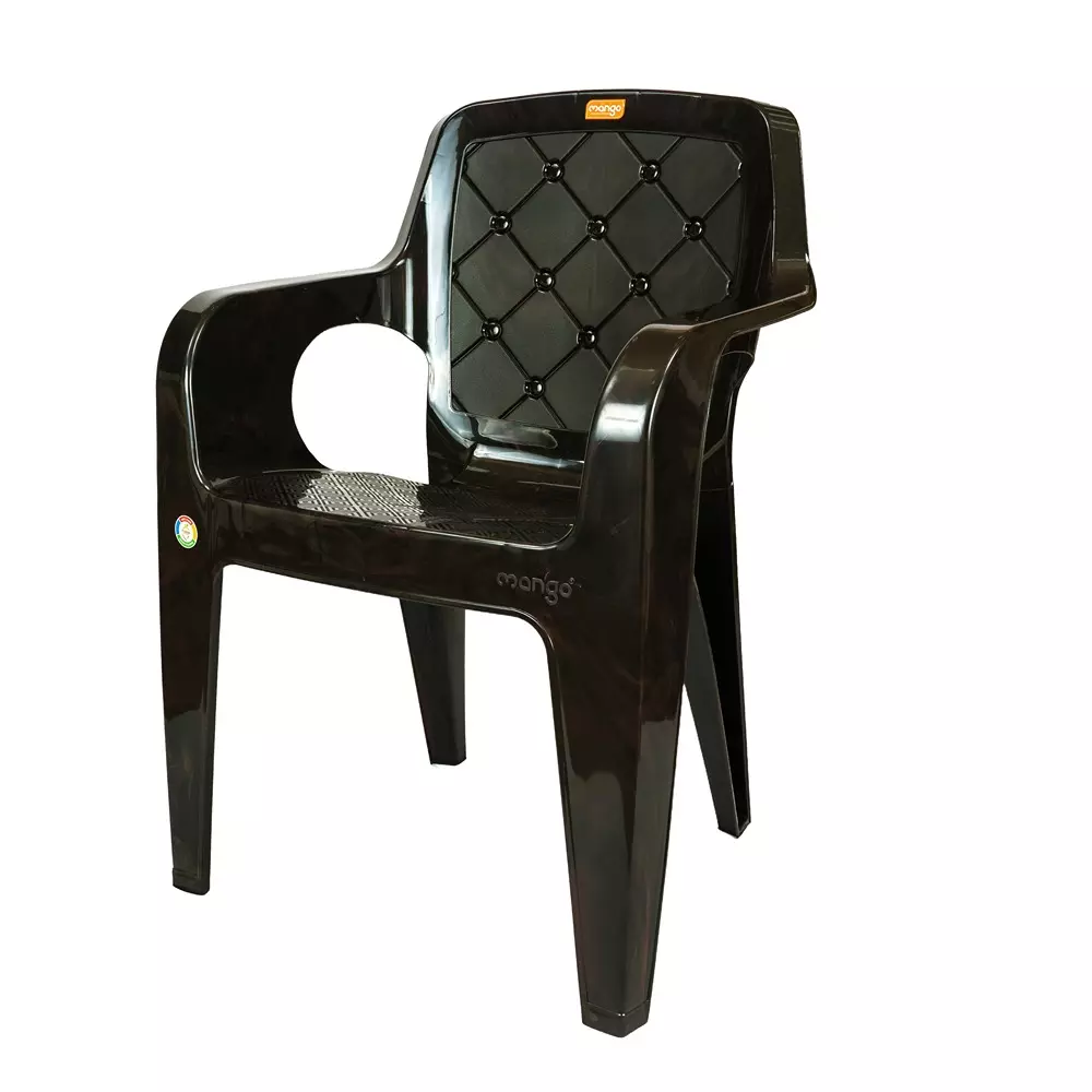 Mango Medium VENTURA Plastic Chair with Armrest 558.8x584.2x863.6 mm, Cherry Black