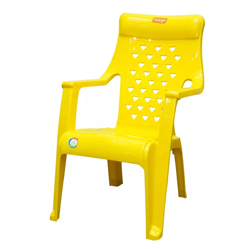 Mango LITTLE HEART Baby Chair with Armrest Polypropylene Plastic 457.2x381x584.2 mm Mango Yellow