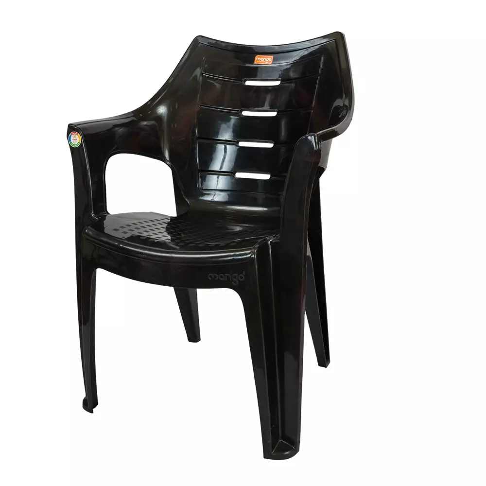 Mango Premium NOVA Plastic Chair with Armrest 584.2x584.2x863.6 mm, Cherry Black