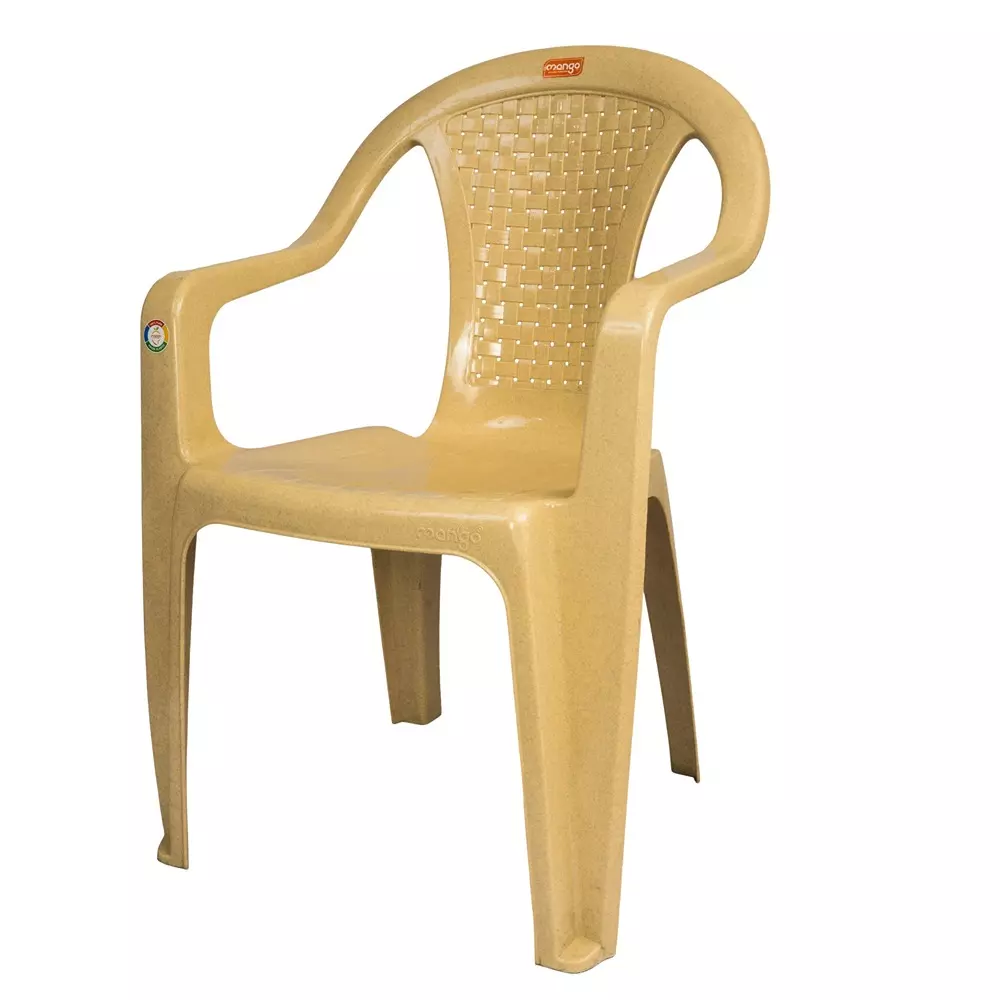 Mango Medium M 1003 Plastic Chair with Armrest 558.8x558.8x812.8 mm, Marble Beige