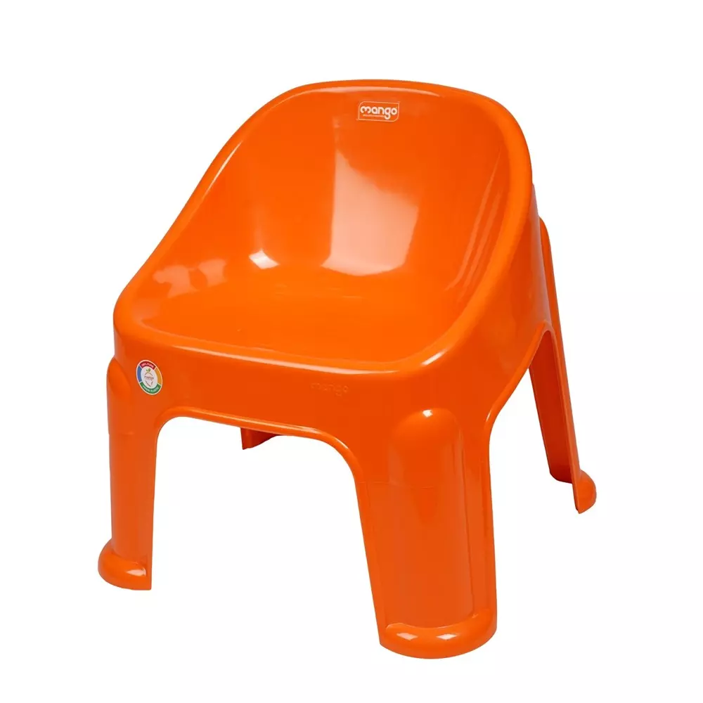 Mango Pony Baby Chair with Armrest Orange 70 Kg Load Bearing Capacity Polypropylene Plastic Medium Back for Home & School Use