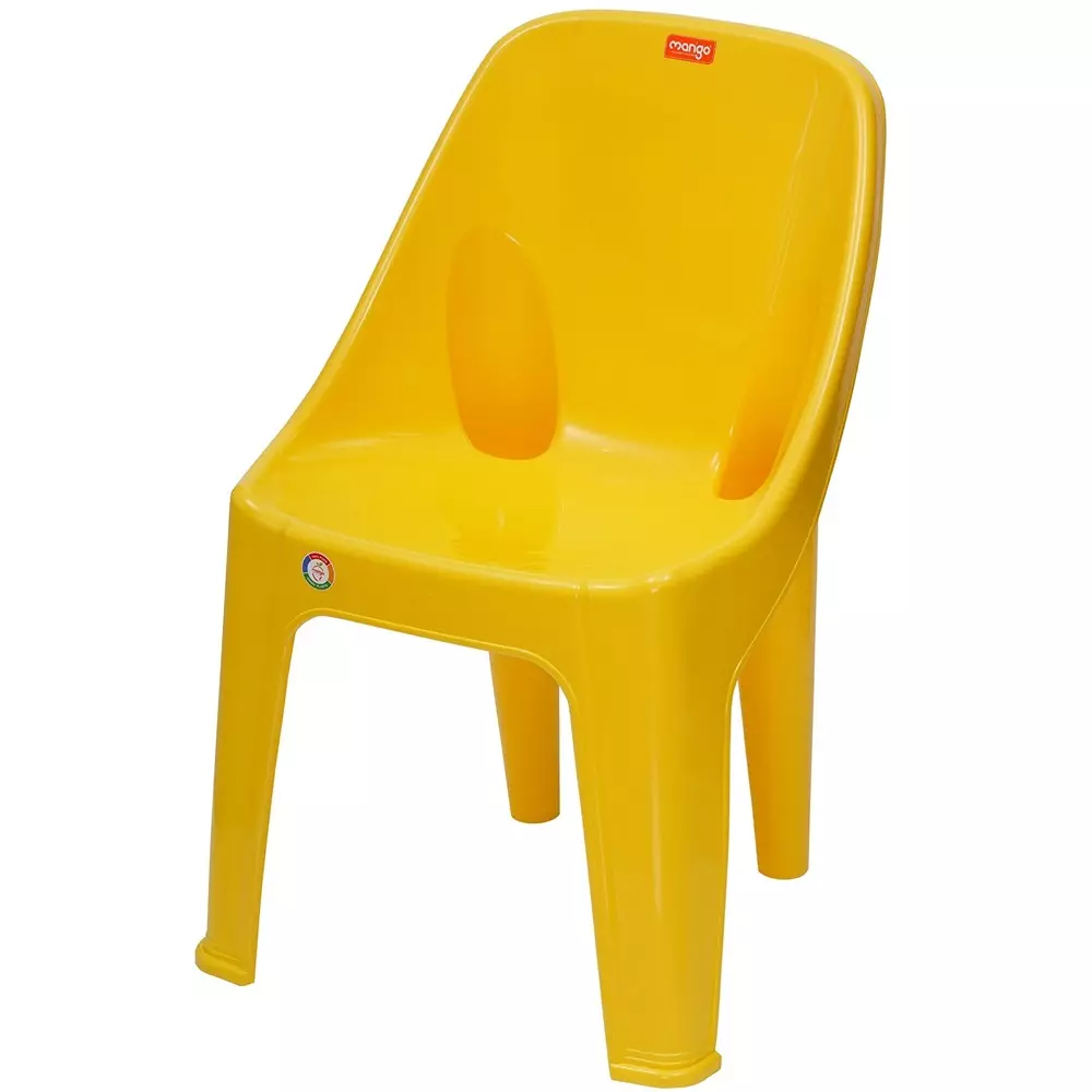 Mango Charlie Chair With Armless Yellow 200 Kg Load Bearing Capacity Polypropylene Plastic Medium Back for Home & School Use