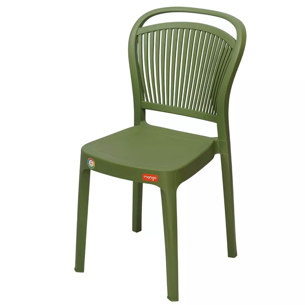Mango Salsa Cafe Chair With Armless Olive Green 150 Kg Load Bearing Capacity Glass Filled Plastic Medium Back Horeca Design