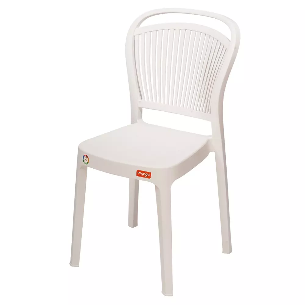 Mango Salsa Cafe Chair With Armless White 150 Kg Load Bearing Capacity Glass Filled Plastic Medium Back Horeca Design