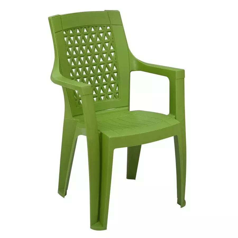 Nilkamal Elevate Plastic Armrest Chair High Back Lush Green Color