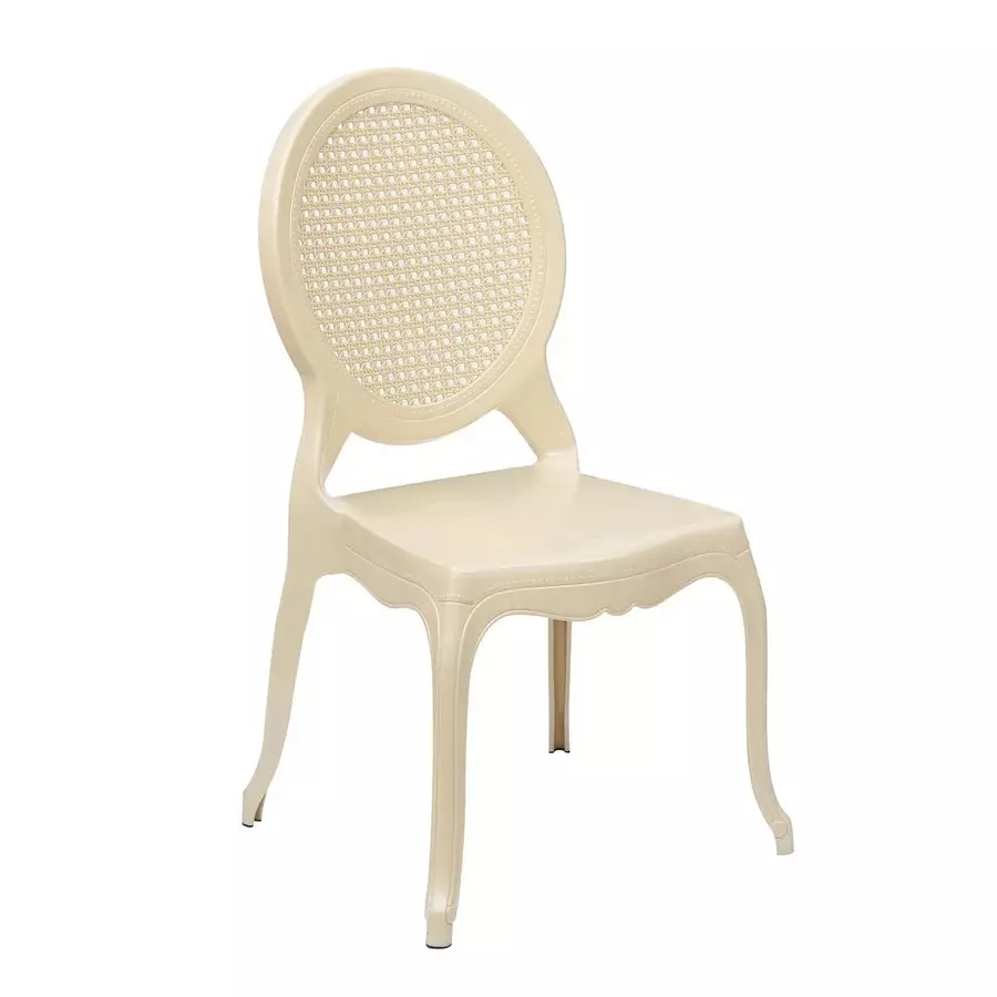 Nilkamal Grace Plastic Armless Chair 125 Kg Weight Capacity Pearl White Color