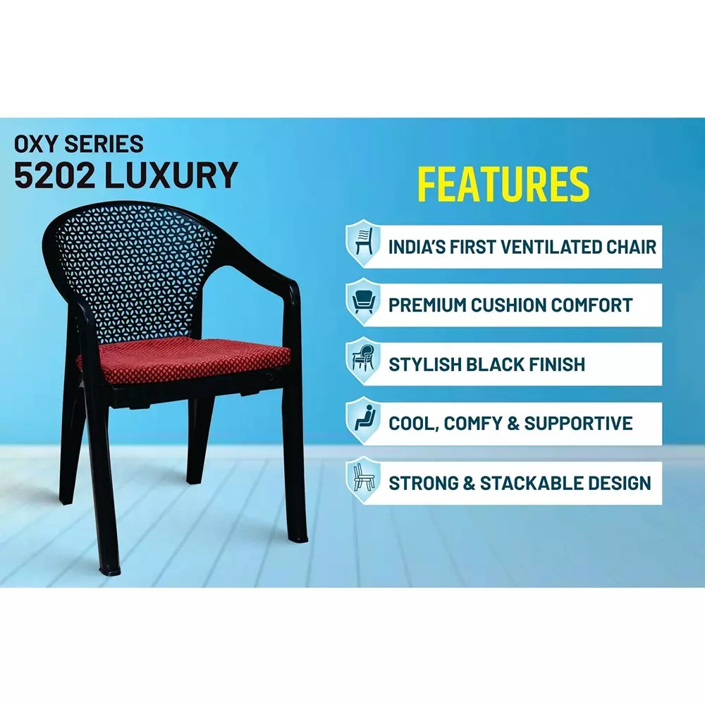 italica-oxy-series-plastic-arm-rest-chair-with-cushion-black-color-5202-luxury